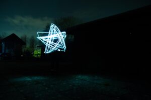 Light painting in the sky