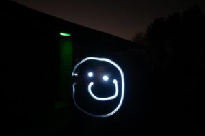 Light painting on a wintry night